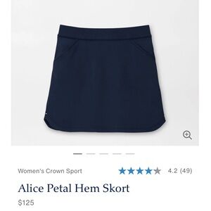 Peter Millar Navy Skort with Petal Hem